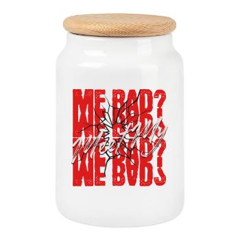 Sphynx Cat Funny Saying - Cookie Jar with Wooden Lid - white - Front