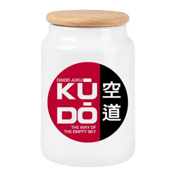 Kudo - Daido Juku | Der Weg des leeren Himmels - Keksdose mit Holzdeckel - Weiß - Vorne