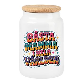 Beste Mama der Welt - Keksdose mit Holzdeckel - Weiß - Vorne