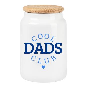 Logo du club de papa - Boîte à biscuits avec couvercle en bois - blanc - Devant