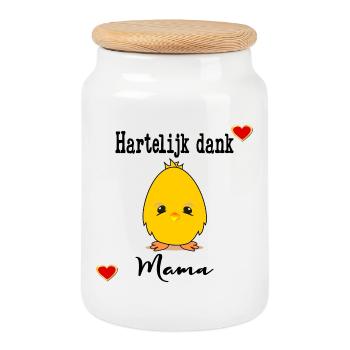Vielen Dank Mama - Keksdose mit Holzdeckel - Weiß - Vorne