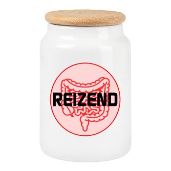IRRITATING BOWEL IRRITABLE BOWEL SYNDROME - Cookie Jar with Wooden Lid - white - Front
