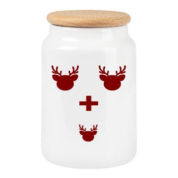 BABY ANNOUNCE WINTER REINDEER - Cookie Jar with Wooden Lid - white - Front