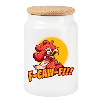 Angry crows f-caw-f - Cookie Jar with Wooden Lid - white - Front