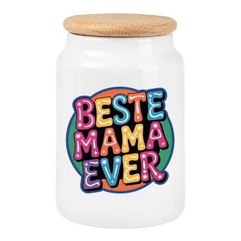 Meilleure maman de tous les temps - Boîte à biscuits avec couvercle en bois - blanc - Devant