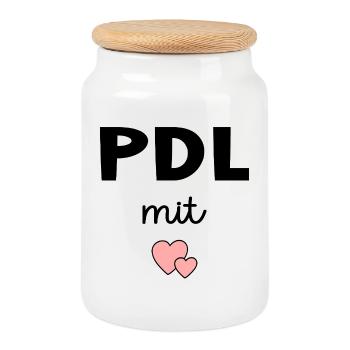 PDL Gestion des services de soins infirmiers avec cœur - Boîte à biscuits avec couvercle en bois - blanc - Devant