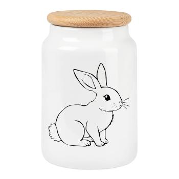 Lapin Lapin Lapin Nain Lapin Cadeau - Boîte à biscuits avec couvercle en bois - blanc - Devant