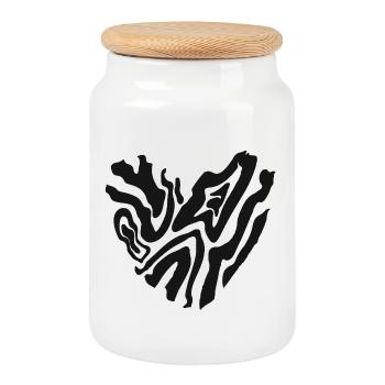 Cœur de tigre - Boîte à biscuits avec couvercle en bois - blanc - Devant
