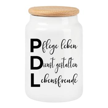 Nursing PDL Nursing Services - Cookie Jar with Wooden Lid - white - Front