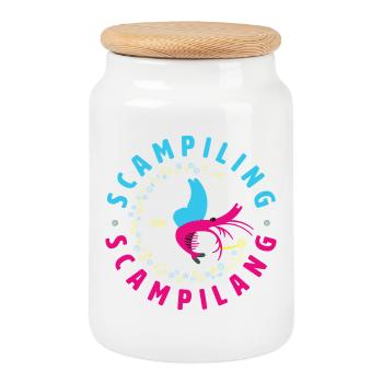 scampiling - Cookie Jar with Wooden Lid - white - Front