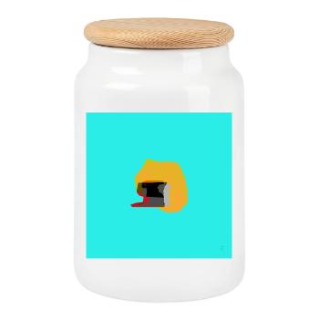 TEXTURA_DE_COLOR_#33 - Boîte à biscuits avec couvercle en bois - blanc - Devant