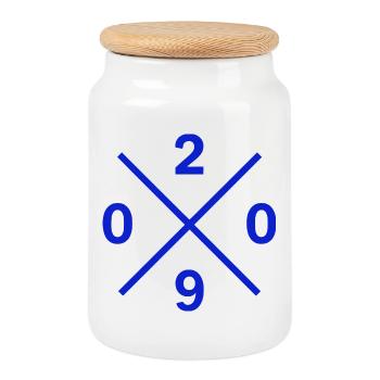 Indicatif téléphonique 0209 Gelsenkirchen Ruhrpott Merch - Boîte à biscuits avec couvercle en bois - blanc - Devant