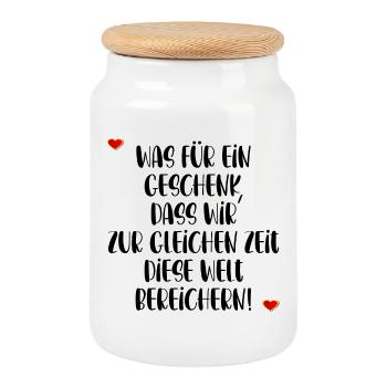 FRIENDSHIP TIME RELATIONSHIP - Cookie Jar with Wooden Lid - white - Front
