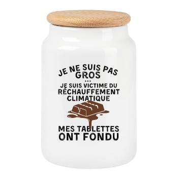 Victime Réchauffement climatique Cadeau Papa drole - Boîte à biscuits avec couvercle en bois - blanc - Devant