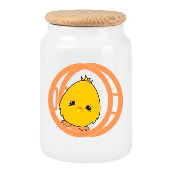 Gymnastique pour enfants Chick Rhönrad Gymnastics - Boîte à biscuits avec couvercle en bois - blanc - Devant