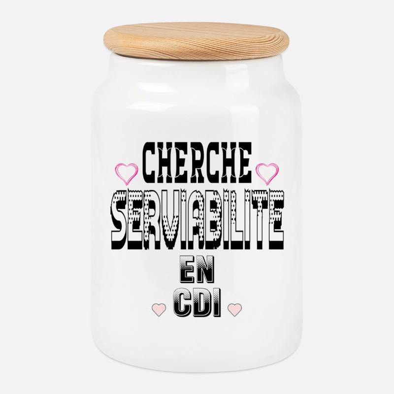 Looking for Helpfulness on a permanent contract - Cookie Jar with Wooden Lid - white