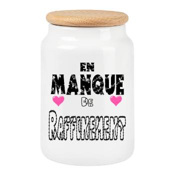 En Manque de Raffinement - Boîte à biscuits avec couvercle en bois - blanc - Devant