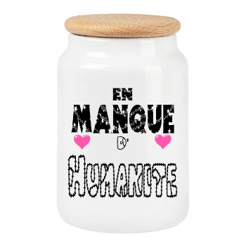 En Manque d'Humanité - Boîte à biscuits avec couvercle en bois - blanc - Devant