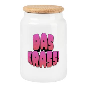 That's awesome! - Cookie Jar with Wooden Lid - white - Front