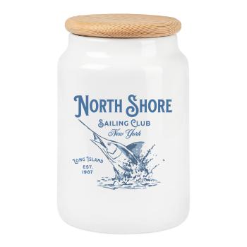 North Shore Sailing Club New York - Cookie Jar with Wooden Lid - white - Front