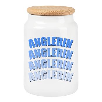 Angler - Cookie Jar with Wooden Lid - white - Front