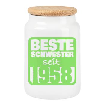 Schwesterchen 1958 - Keksdose mit Holzdeckel - Weiß - Vorne