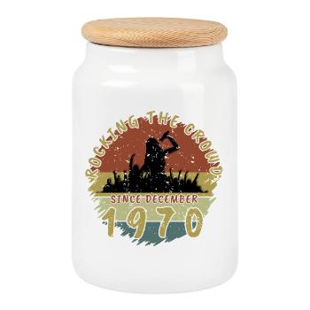 55e anniversaire Faire vibrer la foule SNG 12/1970 - Boîte à biscuits avec couvercle en bois - blanc - Devant