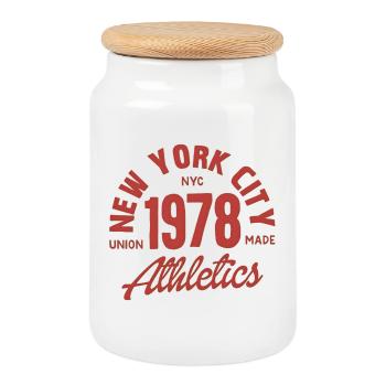 Athlétisme New York 1978 Vintage - Boîte à biscuits avec couvercle en bois - blanc - Devant