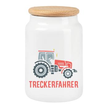 Conducteur de tracteur Retraite Profession Pension Drôle - Boîte à biscuits avec couvercle en bois - blanc - Devant