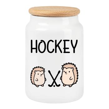 SPORTS DE BALLE HOCKEY HÉRISSONS - Boîte à biscuits avec couvercle en bois - blanc - Devant