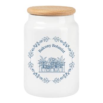 Balcony Botanist - Cookie Jar with Wooden Lid - white - Front