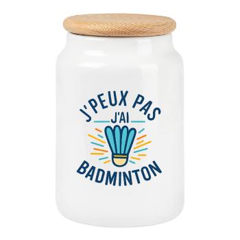 Ich kann nicht Badminton haben - Keksdose mit Holzdeckel - Weiß - Vorne