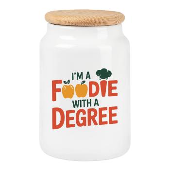 I'm A Foodie With A Degree Dietitian Expert  - Cookie Jar with Wooden Lid - white - Front