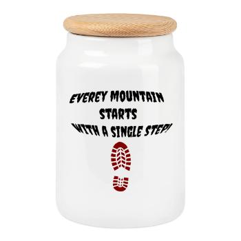first_step - Cookie Jar with Wooden Lid - white - Front