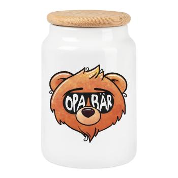Opa Bär - Keksdose mit Holzdeckel - Weiß - Vorne