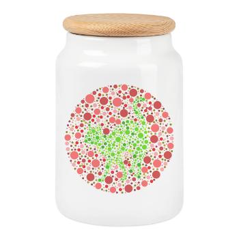 Test de couleur des chats - Boîte à biscuits avec couvercle en bois - blanc - Devant