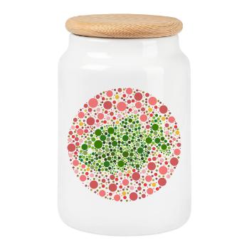 Test de couleur des poissons - Boîte à biscuits avec couvercle en bois - blanc - Devant