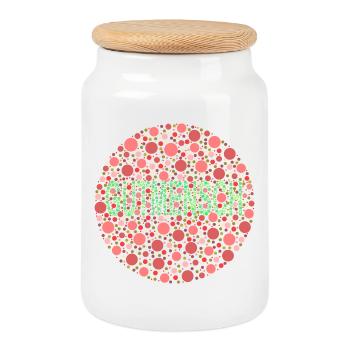 Police de test couleur - Boîte à biscuits avec couvercle en bois - blanc - Devant
