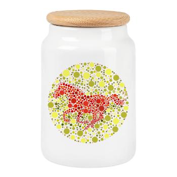 Test de couleur du motif du cheval - Boîte à biscuits avec couvercle en bois - blanc - Devant