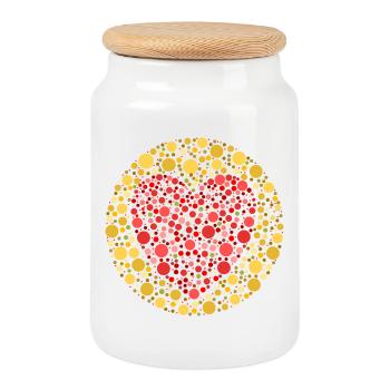 Test de la couleur du cœur - Boîte à biscuits avec couvercle en bois - blanc - Devant