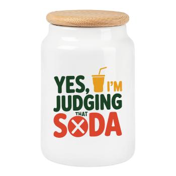 Yes I'm Judging That Soda Dietitian Expert   - Cookie Jar with Wooden Lid - white - Front