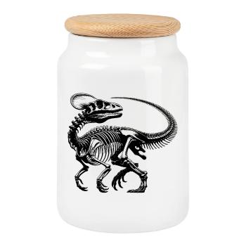 Dino Saurier sein war kein Spaziergang - Keksdose mit Holzdeckel - Weiß - Vorne