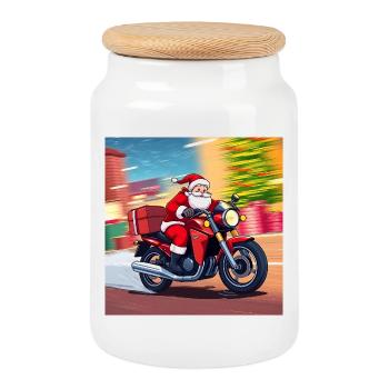 Santas Fastest Reindeer - Keksdose mit Holzdeckel - Weiß - Vorne