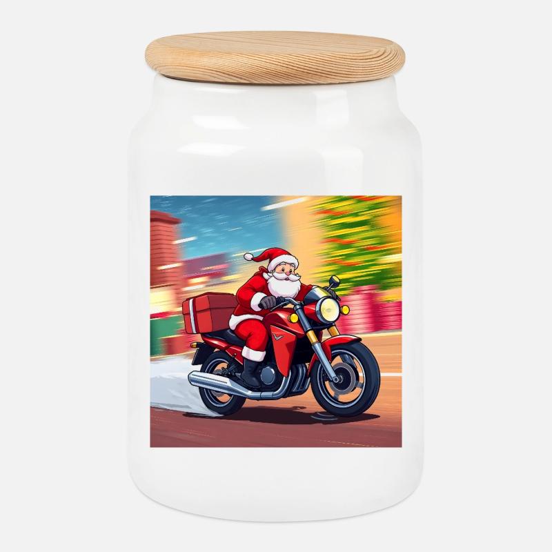Santas Fastest Reindeer - Keksdose mit Holzdeckel - Weiß