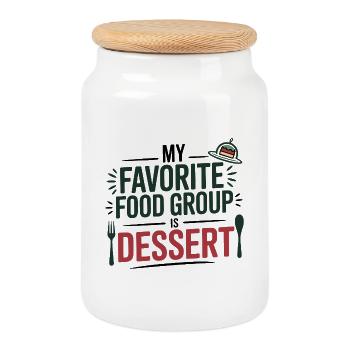 Meine Lieblingsnahrungsgruppe ist Dessert-Ernährungsexperte - Keksdose mit Holzdeckel - Weiß - Vorne