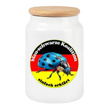 Blauer Käfer widerspiegelt den Wählerwillen - Boîte à biscuits avec couvercle en bois - blanc - Devant