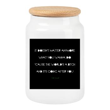 World Dog - Cookie Jar with Wooden Lid - white - Front