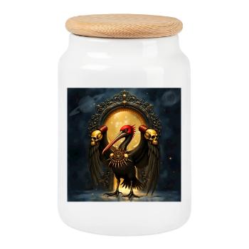 Héraut Noir du Pélican - Boîte à biscuits avec couvercle en bois - blanc - Devant