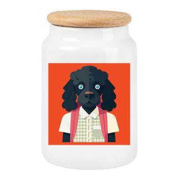 HUMAN DOG - baby & kids - Boîte à biscuits avec couvercle en bois - blanc - Devant