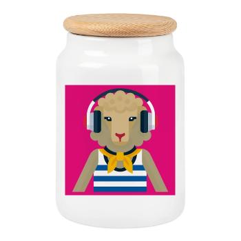 HUMAN SHEEP - baby & kids - Boîte à biscuits avec couvercle en bois - blanc - Devant